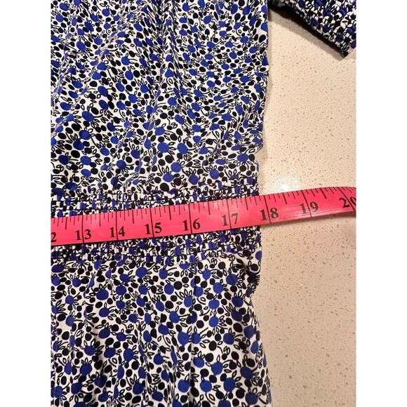 Boden Women's 20/22 Regular Blue Black Small Flowers Floral Jumpsuit Puff Sleeve - Picture 10 of 10